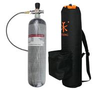 TUXING 3L 4500psi Carbon Fiber Air Tank（Empty Bottle & Paintball Fill Station with Valve Regulator Gauge for PCP Air Rifles (3L+145+BAG)