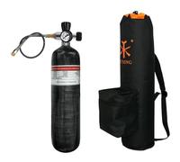 TUXING 3L 4500psi Carbon Fiber Air Tank（Empty Bottle & Paintball Fill Station with Valve Regulator Gauge for PCP Air Rifles (3L+150+BAG)