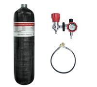 TUXING 3L Carbon Fiber HPA Tank,4500Psi PCP Air Tank Gas Cylinder Scuba Diving Tank for PCP Air Gun Paintball Charging Tank Valve Gauge Filling Station