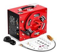 TUXING PCP Air Compressor, 4500Psi/30Mpa, Auto-Stop, Oil/Water Free, 220V AC or 12V Car Battery, Unique Design Portable Vertical+Wire Spool, 8MM Quick Connector for Paintball