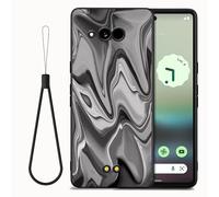 Tuxiwei Drop Protective TPU Case Compatible with Sonim XP Pro Thermal 6.58" [Black Strap] Sonim XP Pro Thermal Case Anti-fingerprint, Thin Sturdy Anti-fingerprint Art Printed Grey Wavy Painted For Men