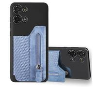 Tuxiwei for Jitterbug Lively Smart 5 Case Jitterbug smart5 Wallet Case PU Learher Carbon Fiber Embossed | Card Slots Holder Back Wallet [Car Mount] Double Magnetic Buttons Flip Cover for Women -Blue