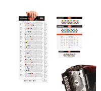 TUXORY Learning Button Accordion Poster with Chords, Scales and Notes, Visual Guide with Colors for Beginners and Intermediates, Includes Notes Labels (F/Bb/Eb))