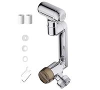 Tuxuseo 1080° Rotating Tap Attachment with Upward Face Mist, 4 Water Modes & Integrated Water Filter, Universal Sink Aerator for Kitchen and Bathroom