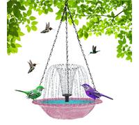 Tuxuseo Bird Bath with Brun-Nen, Solar Bird Bath, Hanging Bird Baths for Outdoor Use, Bird Feeder for Garden, Backyard, Balcony