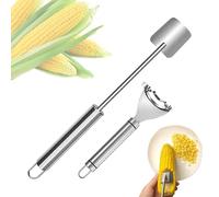 Tuxuseo Corn Corer, Coring Aid from the Cob, Pack of 2 Rustproof Stainless Steel Peeler and Cracker for Home, Outdoor, Barbecue, Restaurant, Festivals