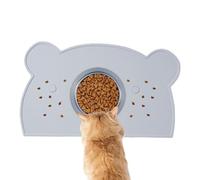 Tuxuseo Dog Mat for Food and Water, Silicone Mat for Dog Water Bowl, Leak-Proof, Dishwasher Safe Mat in Bear Shape for On the Go Balcony Kitchen Home Car