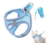 Tuxuseo Escape Proof Cat Harness, Soft Mesh Harness with Reflective Safety Strips, Pet Accessories for Safety, Training, Travel, Hiking, Backpack, Outdoor Adventure