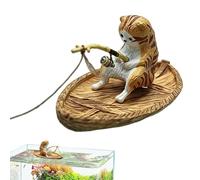Tuxuseo Fish Aquarium Decorations, Cute Kitten Angel Ornament, Fish Decorations for Aquarium, for River, Aquatic Environments, Outdoor, Landscaping, Office, Home, Pond, and