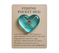 Tuxuseo Fishing Hug Cards Heart Shape - Motivational Memory Cards | For Fishermen, Friends & Husbands - Father's Day, Birthday & Christmas