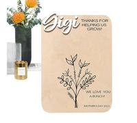 Tuxuseo Flower Sign with Handprint | Thank You For Your Support When Growing | Personalised Flowers for Grandma with Children's Handprint - Handprint Decoration for Mother's Day