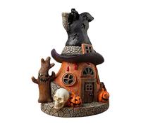 Tuxuseo Halloween Haunted House, Resin Decorative Figure | Festive 15.7 cm Luminous Figure for Women Workplace Table Home Party Desk