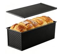 Tuxuseo Loaf Tin with Lid, Non-Stick Wavy Baking Mould for Easy Release - Sandwich Bread Tins with Lid | for Home, Dining Room, Restaurant, Bakery and Cafe and Much More