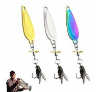 Tuxuseo Metal Propeller Fishing Lure | 3-Piece Sequin Bait Fly Hook | 3D Bionic Swimming Bait | High Vibrating Flash Bait - Spin-ning Bass Trout Bait for Various Fish