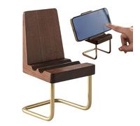 Tuxuseo Mobile Phone Holder for Desk, Mini Chair Mobile Phone Holder, Adjustable Wooden Mobile Phone Holder for All Smartphones, School, Home & On the Go