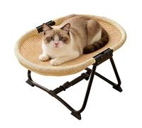 Tuxuseo Raised Dog Bed, Portable and Foldable Non-Slip Bed in Hammock Shape, 57 x 41 x 26 cm, Raised Beds, for Pets, Cats, Kittens, Puppies, for Sleeping, Rest, Camping, Outdoors