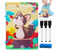 Tuxuseo Scribble Writing Practice Cards, Reusable Pen Guide Exercise Cards, Writing Learning Book, Interactive Fun, Competence Development for Children, Preschool Children