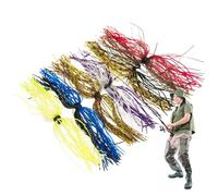 Tuxuseo Spinnerbaits for Bass Fishing, Set of 6 Silicone Spinnerbait Skirts, Fishing Accessories for Bass in Saltwater, Freshwater, Rivers, Lakes, Shores, Boat, Camping, Survival and