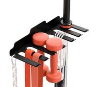 Tuxuseo Vertical Barbell Holder, Wall Mounting Rack with 7 Hooks for Bars - Space-saving for Dumbbells, for Dumbbells, Dumbbell Bars, Kettlebells, Gym, Home, Garage, Fitness, Weightlifting