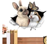 Tuxxjzm Animal Wall Stickers, Animal Wall Stickers, Cat Stickers to Break Through The Wall, Cartoon Animal Poster, Self-Adhesive Wall Decoration for Fridge, Kitchen, Living Room, Children's Room