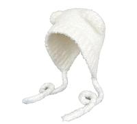 Tuxxjzm Bear Hat, Cute Knitted Hat with Plush Ear Protection, Bear Hat to Keep Warm, Gift for Friends, Family, Colleagues, Women