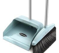 Tuxxjzm Broom and Dustpan Set | Indoor & Outdoor Sweeping | Standing Dustpan and Long Handle Broom | Blue, Polypropylene, Hard Floor