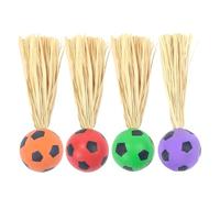 Tuxxjzm Cat Ball Toy, Interactive Bouncy Balls With Raffia, Boredom-Relief Lightweight For Scratching Post, Floor Play, Travel