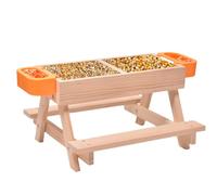 Tuxxjzm Chicken Feeder | Outdoor Chicken Water Feeder Dispenser,Waterer Kit with Wooden Table, Poultry Feeding Equipment Pet Supplies for Farm Chick Duck Quail Bird
