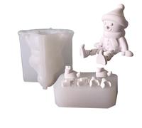 Tuxxjzm Christmas Candle Making Molds - Christmas Epoxy Casting Mold - Home Decor Craft Moulds for Polymer Aromatic Wax Epoxy Casting Paste Soap Festive Seasonal Decoration