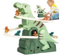 Tuxxjzm Climbing Dinosaur Toy,Dinosaur Slide Toys with Light and Music | Interactive Educational Realistic Track Game Roller Coaster For Kids Boys Girls Indoor Outdoor Park Christmas