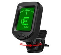 Tuxxjzm Clip On Tuner For Guitar - Rechargeable Tuner Clip On For Bass - Digital Portable String Instrument Tuning Device For Beginners, Players, Studio, Practice, Classroom