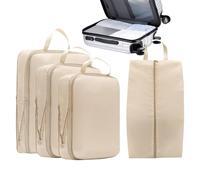 Tuxxjzm Compression Packing Cubes,Double Zipper Travel Organizer Set for Carry on | Double Zipper Clothing Storage Organization Suitcase Accessories for Road Trip Outdoor Cruise Ship