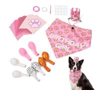 Tuxxjzm Dog Birthday Decorations | Dog Birthday Outfit Adjustable | Dog Scarf, Pet Birthday Party Supplies, Complete Celebration Kit For Most Dog