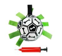 Tuxxjzm Dog Soccer Ball with Straps | Tug of War Dog Football,Pet Yard Games, Outdoor Boredom Buster, Indestructible Puppy Water Toy, Pup Chew Accessory for Puppies