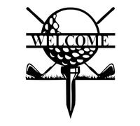Tuxxjzm Golf Yard Stake, Golf Signs for Outdoor Use - Golf Tee Shape Welcome Metal Sign - Rustproof Symbolic Golf Welcome Signs for Yard Art Garden Outdoor Decor