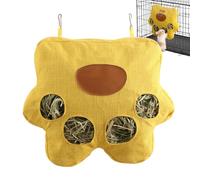Tuxxjzm Hay Bag - Hay Feeder Storage - 4-Hole Washable Snack Rack For Feeding Care Gerbil Tortoise Cage Hutch Enrichment Indoor Outdoor Garden