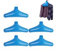 Tuxxjzm Inflatable Clothes Hangers for Travel, Inflatable Hangers - Windproof Inflatable Portable Clothes Rack - Round Shoulder, Metal Hook, Non-Slip Clothes Airer for Indoor and Outdoor Use