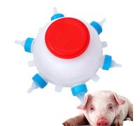 Tuxxjzm Lamb Milk Feeder, 2.5L Goat Milk Bucket Feeder Bowl, Convenient Farm Animal Milk Dispenser, 6 Pacifier Reusable Farm Accessories for Farm, Animal