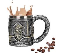 Tuxxjzm Medieval Knight Mug - Knight Tankard Mug - 450ml Stainless Versatile Mug for Beer Mug Or A Coffee Or Tea Mug