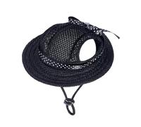 Tuxxjzm Mesh Sun Hats for Dog Cat,Round Brim Dog Visor Hat | Outdoor Breathable Sun Protection Cap with Ear Holes - Pet Sombrero Straw Hat Cat Woven
