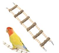 Tuxxjzm Parakeet Ladder Bridge | Wood Parrot Toys Ladder | Lovebirds Finches Chewing Perch Toys Pet Standing Resting Pole Develop Intelligence