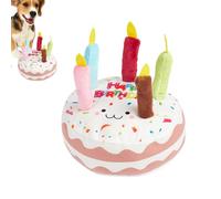 Tuxxjzm Plush Squeaky Dog Toy, Dog Toy, Cuddly Toy, Squeaky, Chew Toy in the Shape of a Birthday Cake, Interactive Toy for Small and Medium Dogs, Toy for