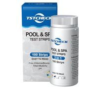 Tuxxjzm Pool Test Strips - 100x Ph Pool Test Strips - Hot Tub Testers, Quick & Accurate Spa Testing Supplies for Ph Chlorine Hardness Salt Copper