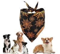 Tuxxjzm Pumpkin Dog Scarf,Spider Web Pumpkin Lightweight Pet Scarf Costume | Lightweight Kitten Bib For Girl Boy Pet Triangle Scarf