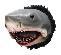 Tuxxjzm Shark Heads Wall Mount Statue | Resin Shark Heads Wall Mount Decor | Scary Great Shark Sculpture Art Decoration | Shark Statue Wall Hanging Animal Heads Sculpture | Shark Heads Decoration