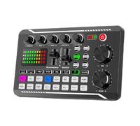 Tuxxjzm Sound Card For Live Streaming | F998 Live Sound Card With LED Light | Podcast Production Studio Equipment, Music Making Equipment For Studio Recording, Home Karaoke