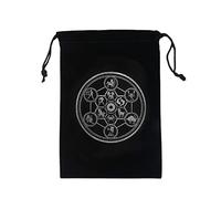 Tuxxjzm Tarot Storage Bag | Mysterious Black Magic Tarot Card Storage Bag - Tarot Card and Dice Storage Bag, Board Game Embroidery Tarot Bag with Drawstring for, Section D, see description, See