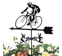 Tuxxjzm Weather Vanes for Yard, Bike Riders Metal Weather Vane, Stake Measuring Tools Outdoor Decoration Weathercock for Barn Paddock Fence Courtyard Gazebo Yard Lawn Patio Garage Terraces