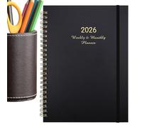 Tuxxjzm Weekly Schedule Planner, Business A5 Ring Binder 2026 Calendar Planner, Multifunctional Diary Notebook for School Work Traveling Home Classrooms Meetings