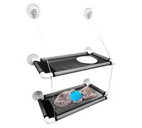 Tuxxjzm Window Hammock for Cats Inside - Suction Cup Double Layer Window Cats Perch Ledge | Safety Pet Shelves, Space Saving, Breathable Mounted Kitten Seat